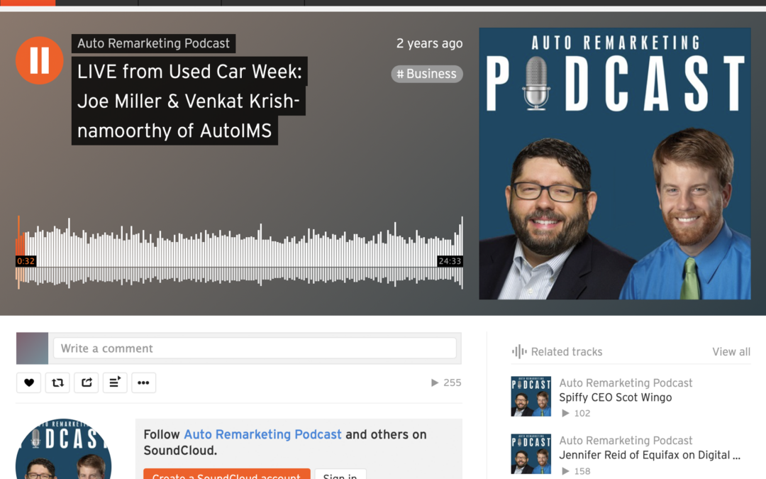 AutoRemarketing podcast with Venkat and Joe